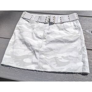 DKNY Camo Skirt | Y2K Camouflage Belt Mini Cotton